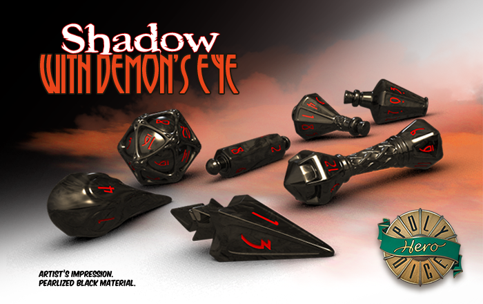 Polyhero Dice - Wizards Set: Shadow & Demon's Eye | All Aboard Games