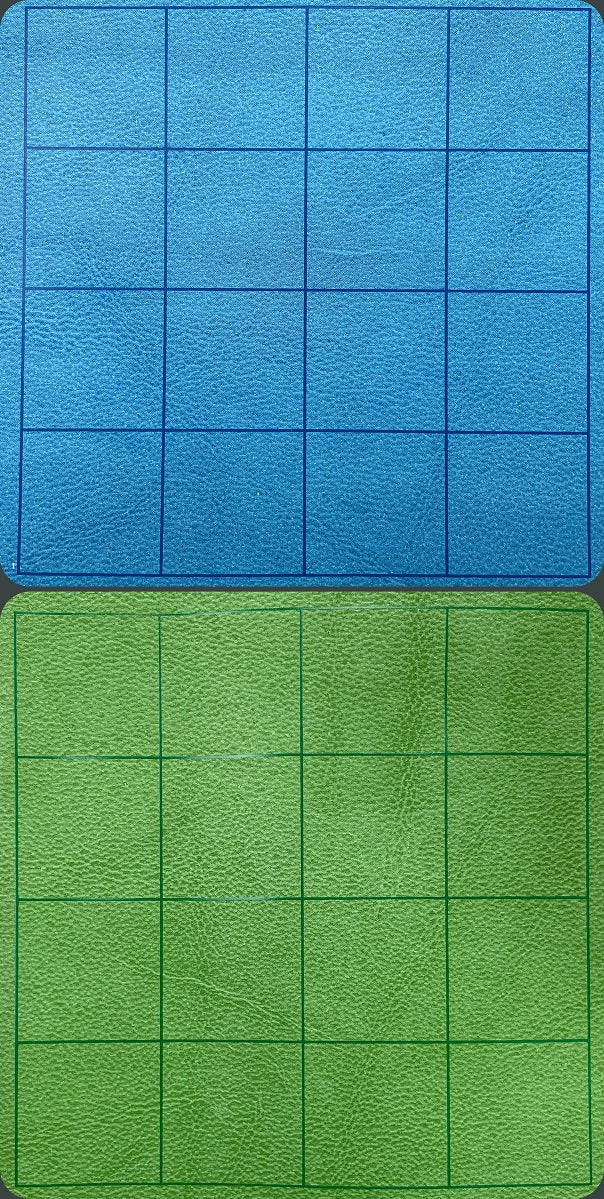 BATTLEMAT 1" SQUARE REVERSIBLE BLUE-GRN | All Aboard Games