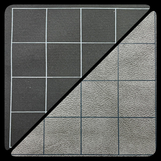 BATTLEMAT 1" SQUARE REVERSIBLE BLK-GREY | All Aboard Games