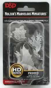 D&D - Nolzur's Marvelous Minatures: Gold Dragon Wyrmling & Small Treasure Pile | All Aboard Games