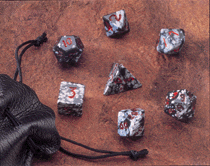 7pc 12mm Dwarven Stones: Snowflake Obsidian Polyhedral Set - CC02001 | All Aboard Games