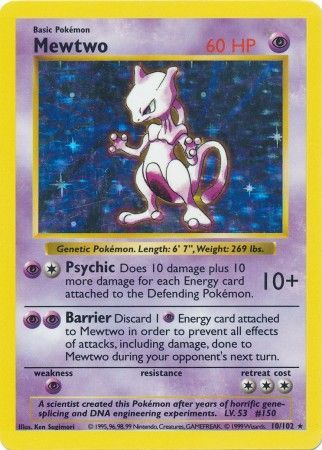 Mewtwo - 10/102 - Holo Rare (Shadowless) [Base Set] | All Aboard Games